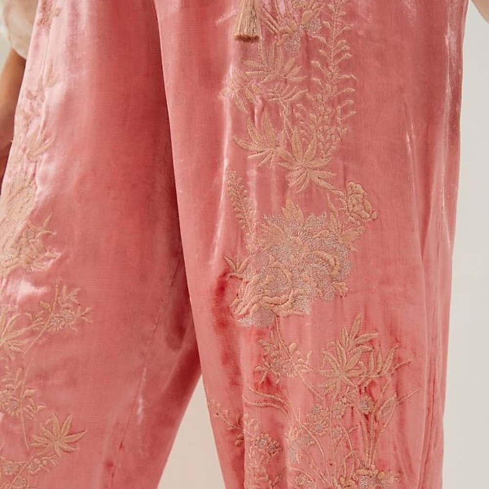 Anthropologie Rosie Embroidered Velvet Joggers - Picture 6 of 13
